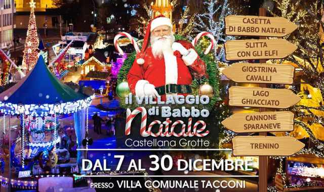 Castellana, Il villaggio di Babbo Natale: nella villa comunale stand e concerti 